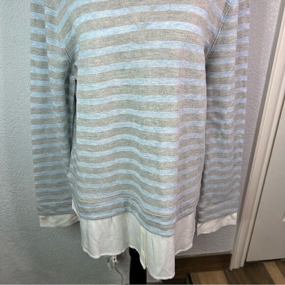 New! Tommy Hilfigure Knit Pullover Gray/Blue/White Women’s Sweater Sz XL - Picture 5 of 13